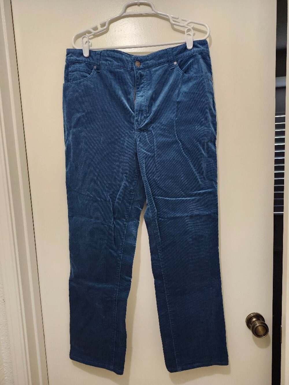 TALBOTS size 16 Teal Corduroy Straight Cords - EUC